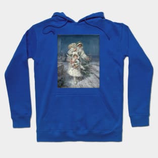 Vintage Father Christmas Angel Girl Hoodie